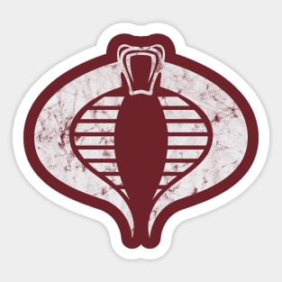 Distressed Chrome Cobra Snake Sticker